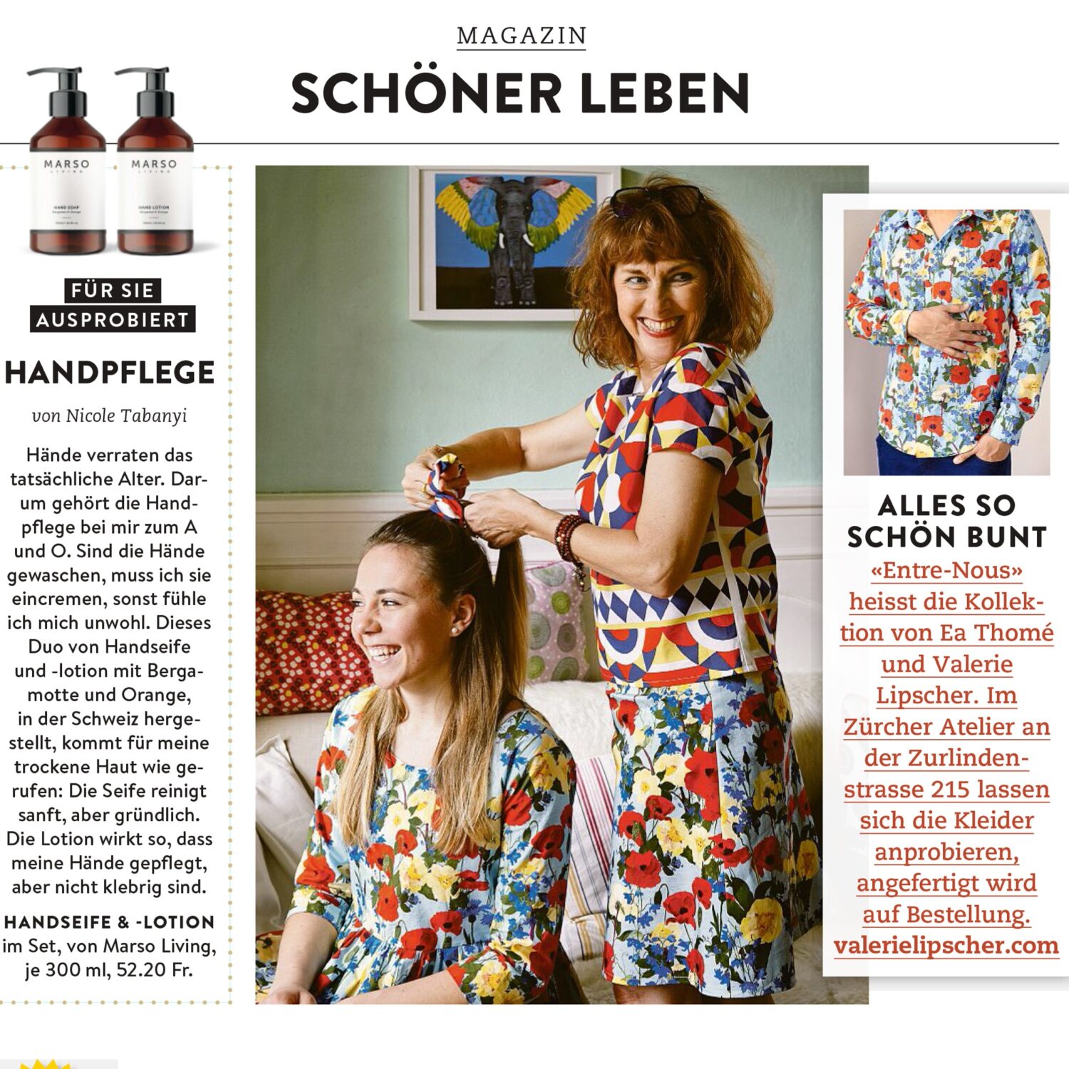 Schweizer Famlilie Kleiderkollektion Entre-Nous von Ea Thomé und Valerie Lipscher